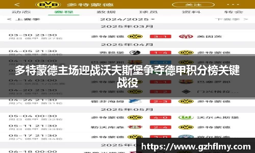 多特蒙德主场迎战沃夫斯堡争夺德甲积分榜关键战役